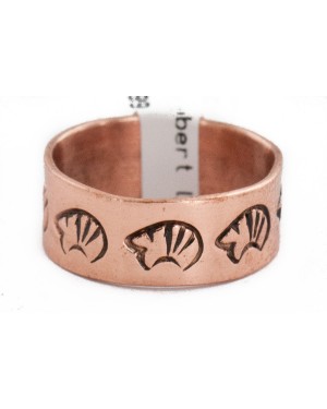 Pure Copper BEAR Handmade Certified Authentic Navajo Native American Ring  16995-3