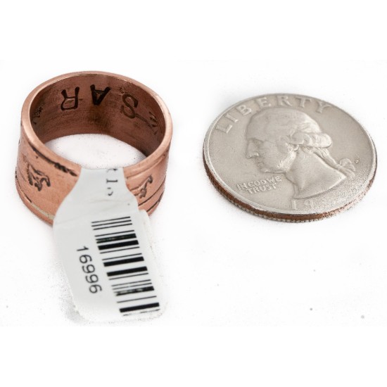 Pure Copper Handmade Certified Authentic Horse Navajo Native American Ring  16996-1