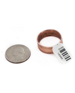 Pure Copper Handmade Certified Authentic Navajo Native American Ring  16995-1