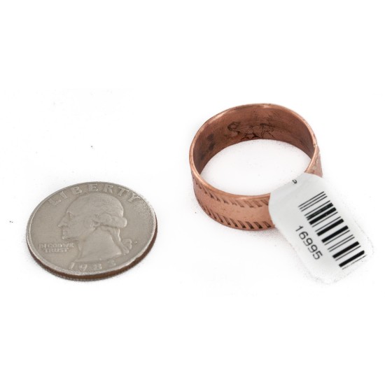 Pure Copper Handmade Certified Authentic Navajo Native American Ring  16995-1