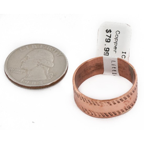 Pure Copper Handmade Certified Authentic Navajo Native American Ring  16995-1