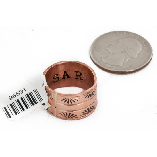 Pure Copper Handmade Certified Authentic Navajo Native American Ring  16996-2