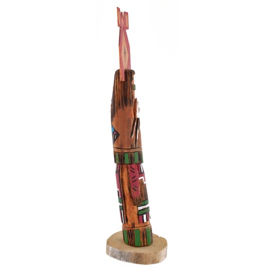 $180 Handmade Certified Authentic Hopi Long Hair Feather Dancer Native American Kachina 19114
