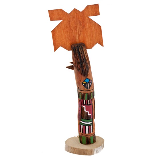 $180 Handmade Certified Authentic Hopi Long Hair Feather Dancer Native American Kachina 19114