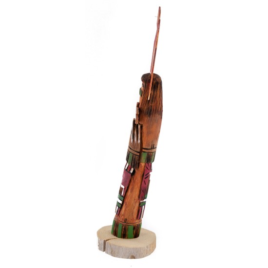 $180 Handmade Certified Authentic Hopi Long Hair Feather Dancer Native American Kachina 19114