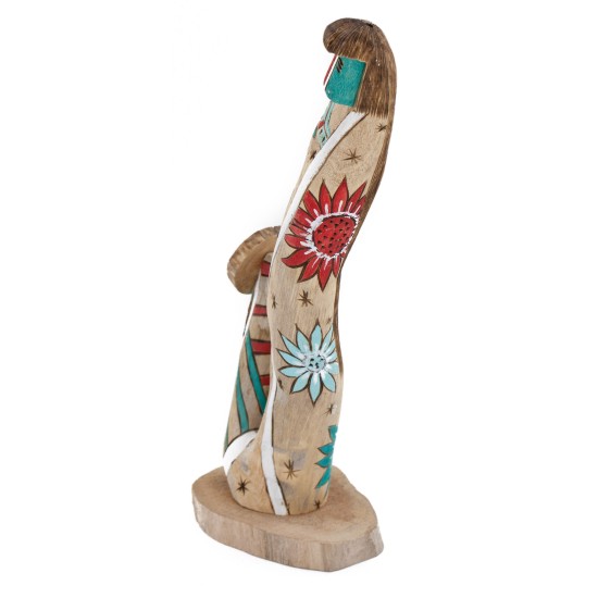 $200 Handmade Handpainted Certified Authentic Hopi Sunface Healing and Blessing Signed Native American Kachina 19138
