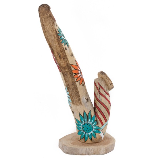 $200 Handmade Handpainted Certified Authentic Hopi Sunface Healing and Blessing Signed Native American Kachina 19138