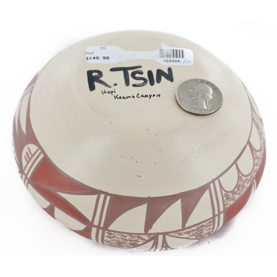 $150 Handmade Handpainted Certified Authentic Hopi R.Tsinnij Keams Canyon Native American Pottery 102494-10