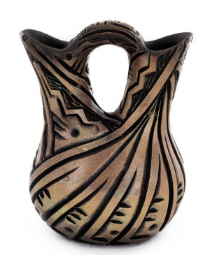 $200 Handmade Certified Authentic Navajo Holbrook Wedding Vase Native American Pottery 102492-2
