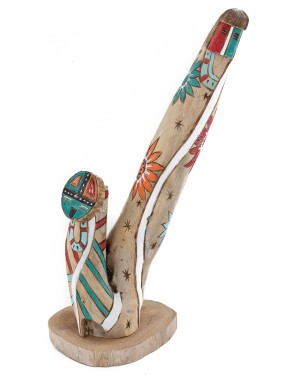 $200 Handmade Handpainted Certified Authentic Hopi Sunface Healing and Blessing Signed Native American Kachina 19138