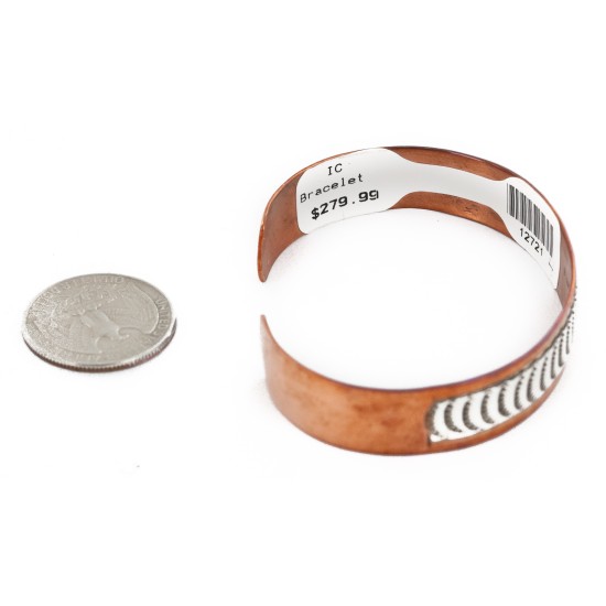 Handmade Certified Authentic Navajo Pure .925 Sterling Silver and Copper Native American Bracelet 12721-4