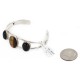 Handmade Certified Authentic Navajo .925 Sterling Silver Natural Tigers Eye Black Onyx Native American Bracelet 12820-0