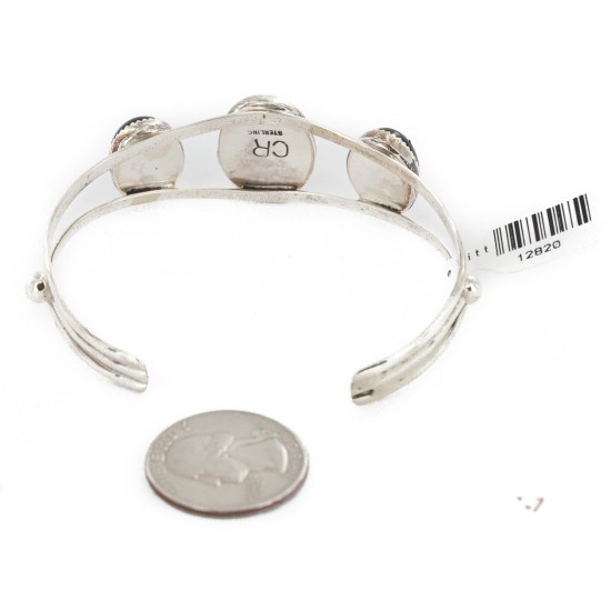 Handmade Certified Authentic Navajo .925 Sterling Silver Natural Tigers Eye Black Onyx Native American Bracelet 12820-0