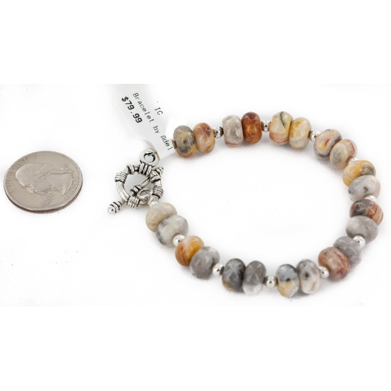 Certified Authentic Navajo Natural Jasper Link Native American Bracelet 12742-103