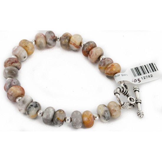 Certified Authentic Navajo Natural Jasper Link Native American Bracelet 12742-103