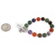 Certified Authentic Navajo Natural Multicolor Stones Link Native American Bracelet 12742-109 Certified Authentic Navajo Natural Multicolor Stones Link Native American Bracelet 12742-109