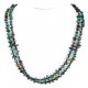 Certified Authentic 2 Strand Navajo .925 Sterling Silver and Turquoise Native American Necklace 25252-3