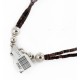 Certified Authentic 2 Strand Navajo .925 Sterling Silver and Turquoise Native American Necklace 25252-3