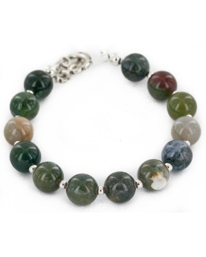 Certified Authentic Navajo Natural Agate Link Native American Bracelet 12742-105