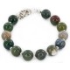 Certified Authentic Navajo Natural Agate Link Native American Bracelet 12742-105