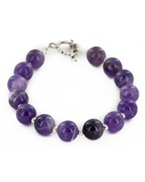 Certified Authentic Navajo Natural Amethyst Link Native American Bracelet 1 12742-114