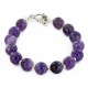 Certified Authentic Navajo Natural Amethyst Link Native American Bracelet 1 12742-114