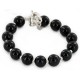 Certified Authentic Navajo Natural Black Onyx Link Native American Bracelet 12742-107