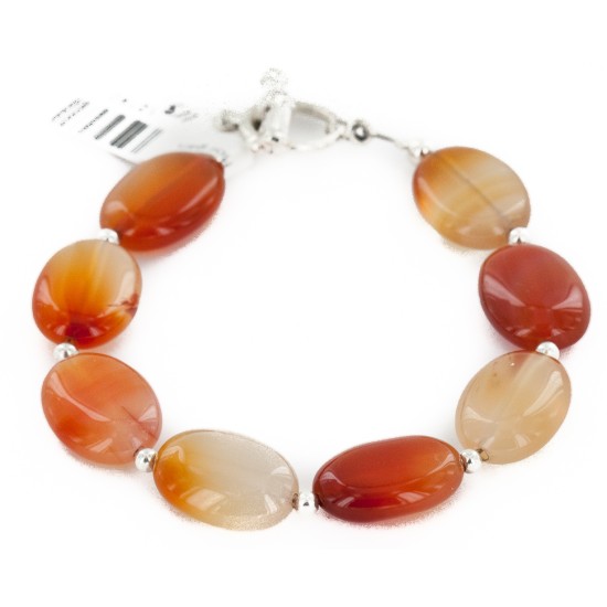 Certified Authentic Navajo Natural Carnelian Link Native American Bracelet 1 12742-113
