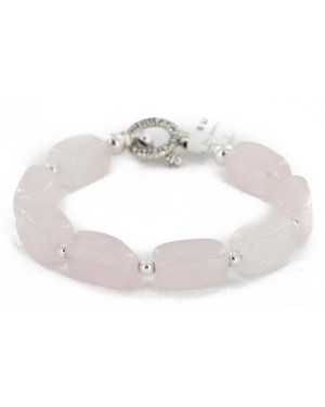 Certified Authentic Navajo Natural Native American Pink Quartz Link Bracelet 12742-112