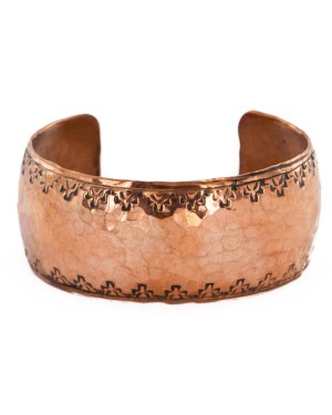 Handmade Hammered Certified Authentic Navajo Pure Copper Native American Bracelet 12795