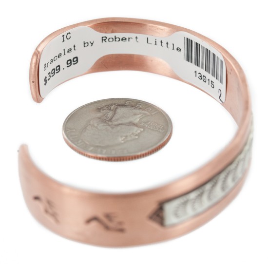 Navajo .925 Sterling Silver Handmade Certified Authentic Pure Copper Native American Bracelet 13015-2