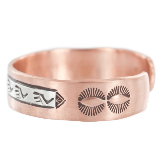 Bear Paw Navajo .925 Sterling Silver Handmade Certified Authentic Pure Copper Native American Bracelet 13015-3