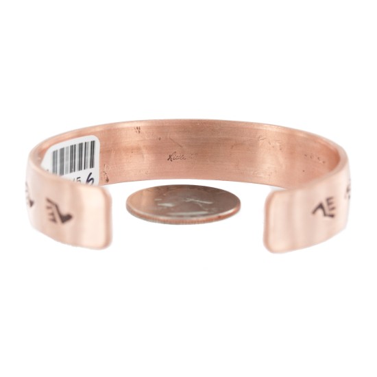 Teepee .925 Sterling Silver Navajo Handmade Certified Authentic Pure Copper Native American Bracelet 13015-6