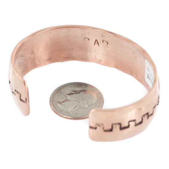 Navajo Bear Paw Sun .925 Sterling Silver Handmade Certified Authentic Pure Copper Native American Bracelet 13016