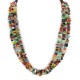 3 Strand Certified Authentic Navajo .925 Sterling Silver Natural Agate and Multicolor Stones Native American Necklace 17069