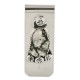 Handmade Certified Authentic Navajo .925 Sterling Silver and Nickel Natural White Buffalo Native American Money Clip 11264-2