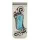 Handmade Certified Authentic Navajo Nickel and .925 Sterling Silver Natural Blue Diamond Turquoise Native American Money Clip 11264-6