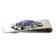 Handmade Certified Authentic Navajo Nickel and .925 Sterling Silver Natural Lapis Native American Money Clip 11264-3