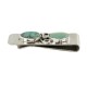 Handmade Certified Authentic Navajo Nickel and .925 Sterling Silver Natural Turquoise Native American Money Clip 10530-2