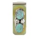 Handmade Certified Authentic Navajo Nickel and .925 Sterling Silver Natural Turquoise Native American Money Clip 10530-5