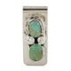 Handmade Navajo Certified Authentic Nickel and .925 Sterling Silver Natural Turquoise Native American Money Clip 10530-3