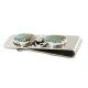 Handmade Navajo Certified Authentic Nickel and .925 Sterling Silver Natural Turquoise Native American Money Clip 10530-4