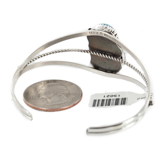 Handmade Certified Authentic Navajo .925 Sterling Silver Natural Turquoise Native American Bracelet 13021