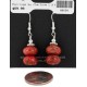 Certified Authentic .925 Sterling Silver Hooks Jasper Dangle Native American Earrings 18154