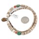 Certified Authentic Drop Navajo .925 Sterling Silver Natural Turquoise Coral Graduated Heishi Native American Necklace 15958-11