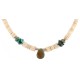 Certified Authentic Drop Navajo .925 Sterling Silver Natural Turquoise Graduated Melon Shell Native American Necklace 15632-48