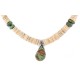 Certified Authentic Drop Navajo .925 Sterling Silver Natural Turquoise Graduated Melon Shell Native American Necklace 15778-11