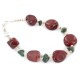 Certified Authentic Navajo .925 Sterling Silver Natural Turquoise and Red Jasper Native American Bracelet 13020-1
