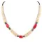 Certified Authentic Navajo .925 Sterling Silver Natural Turquoise Graduated Melon Shell Coral Native American Necklace 25228-1
