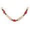 Certified Authentic Navajo .925 Sterling Silver Natural Turquoise Graduated Melon Shell Coral Native American Necklace 25228-1